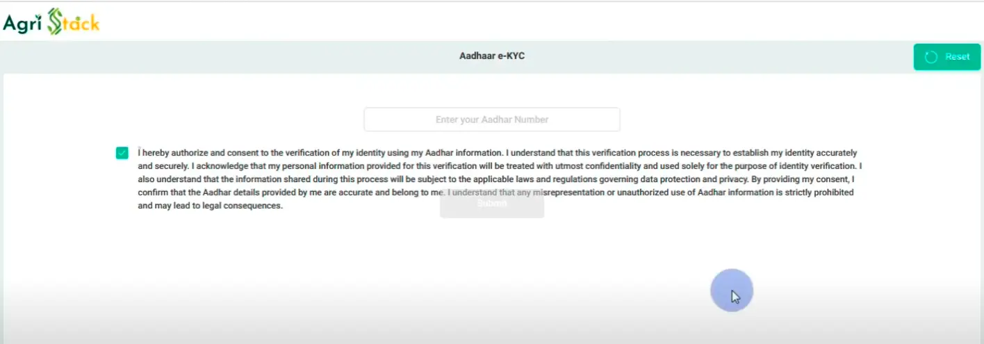 Agri stack aadhar ekyc