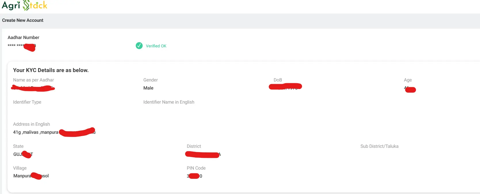 Farmer Registry Aadhaar e kyc