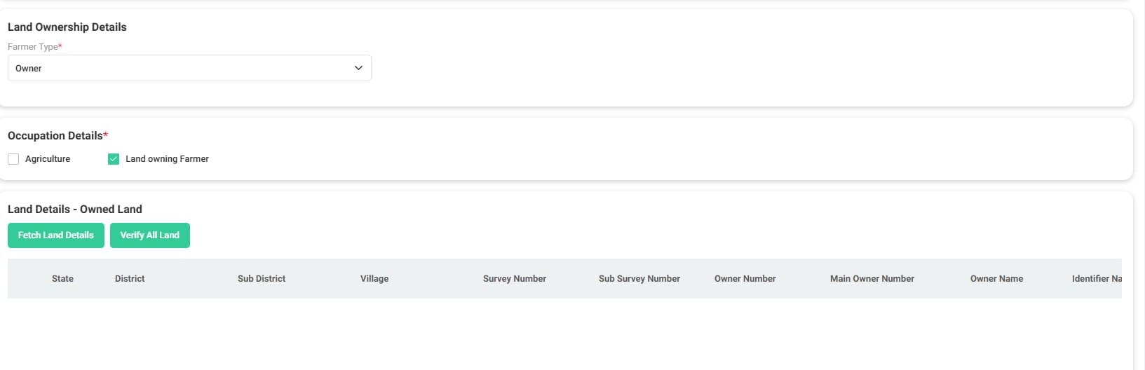 Land ownership Details AGristack